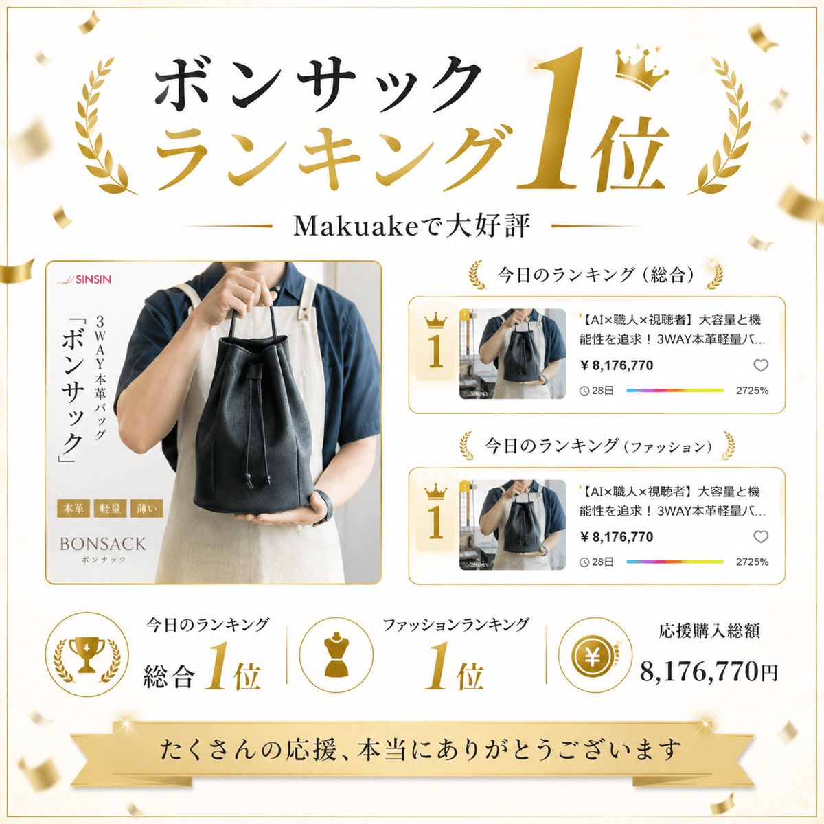 公開初日にランキング1位獲得。本当にありがとうございます。 – SINSIN