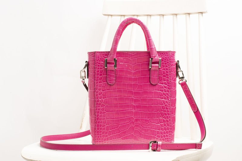 シャイニーピンククロコダイルショルダーバッグ完成 - 新進工房