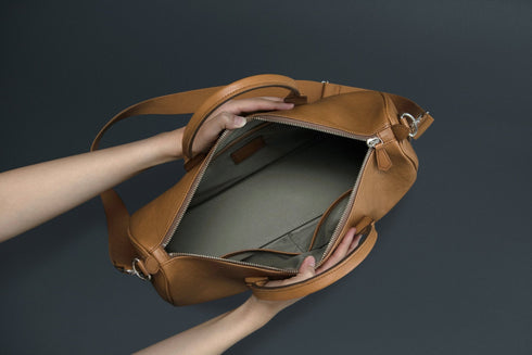 大人ボストンバッグ マテーラレザー(10月受注分) - 新進工房