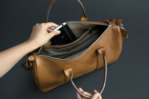 大人ボストンバッグ マテーラレザー(10月受注分) - 新進工房