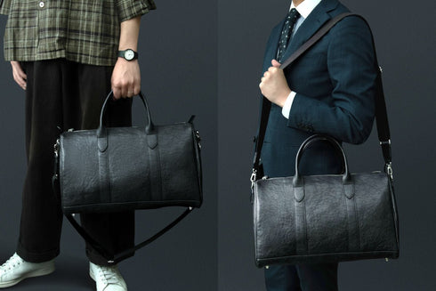 大人ボストンバッグ マテーラレザー(10月受注分) - 新進工房