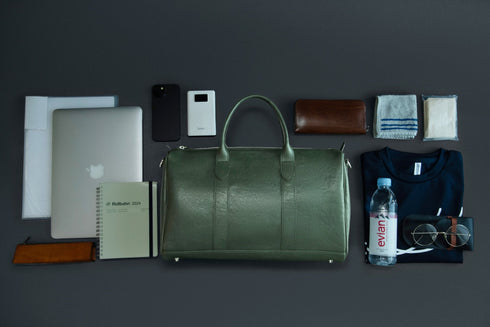 大人ボストンバッグ マテーラレザー(10月受注分) - 新進工房