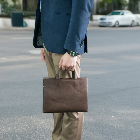 【父の日フェア】大人革袋小2.0ヨコ型 -Matera Leather- (ショルダーベルト付き)