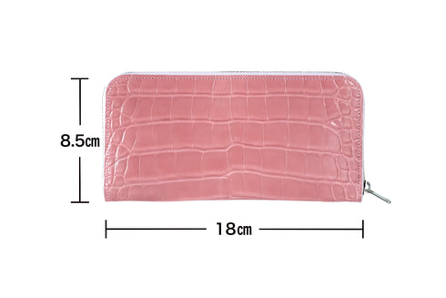極小長財布 batard-バタール-<br>シャイニークロコダイルレザー Pink