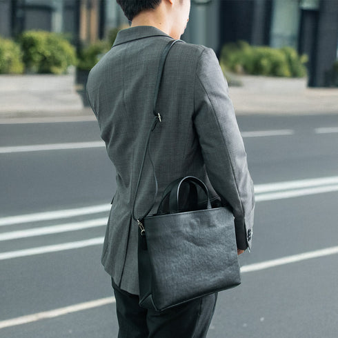 【父の日フェア】大人革袋小2.0ヨコ型 -Matera Leather- (ショルダーベルト付き)