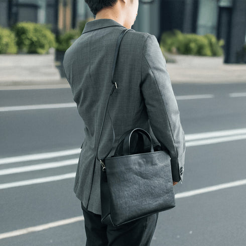 【父の日フェア】大人革袋小2.0ヨコ型 -Matera Leather- (ショルダーベルト付き) - SINSIN