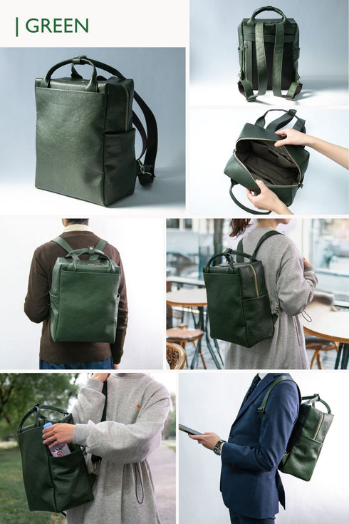 大人スクエアリュック マテーラレザー(2026年2月発送)