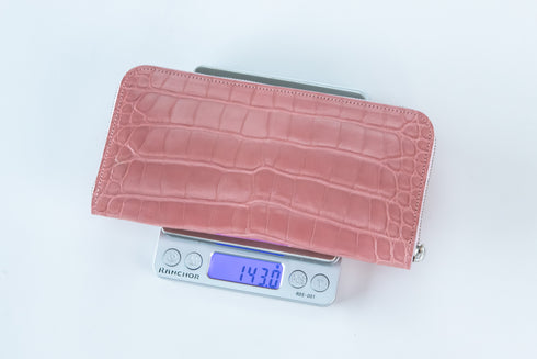 極小長財布 batard-バタール-<br>シャイニークロコダイルレザー Pink