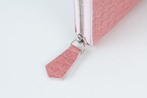 極小長財布 batard-バタール-<br>シャイニークロコダイルレザー Pink