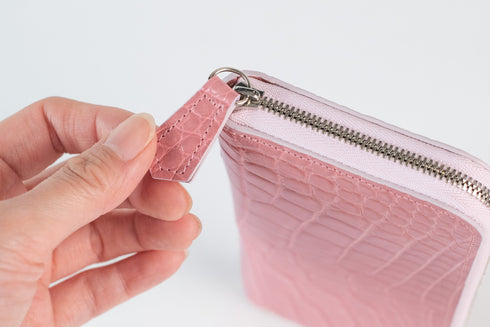 極小長財布 batard-バタール-<br>シャイニークロコダイルレザー Pink