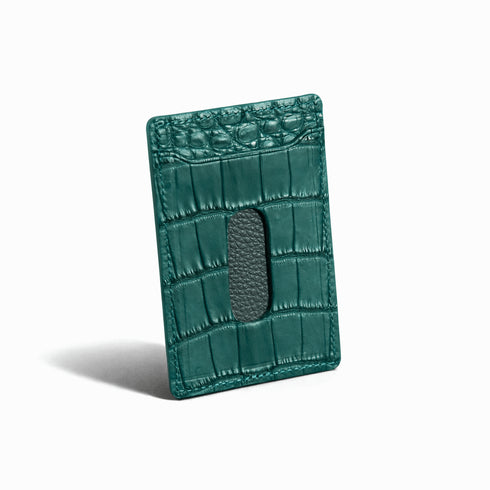 パスケース - Alligator Leather - ディープグリーン (発送時期:2026年5月末) - SINSIN