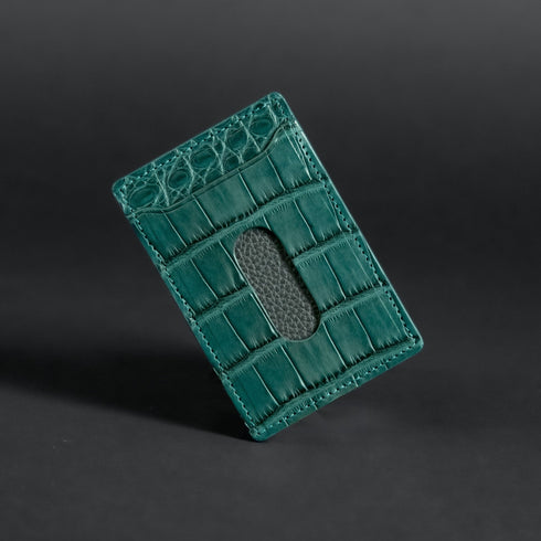 パスケース - Alligator Leather - ディープグリーン (発送時期:2026年5月末) - SINSIN