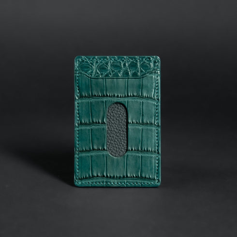 パスケース - Alligator Leather - ディープグリーン (発送時期:2026年5月末) - SINSIN