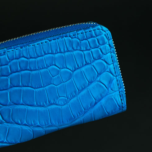 コインケース - Alligator leather - マットブルー (発送時期:2026年5月末) - SINSIN
