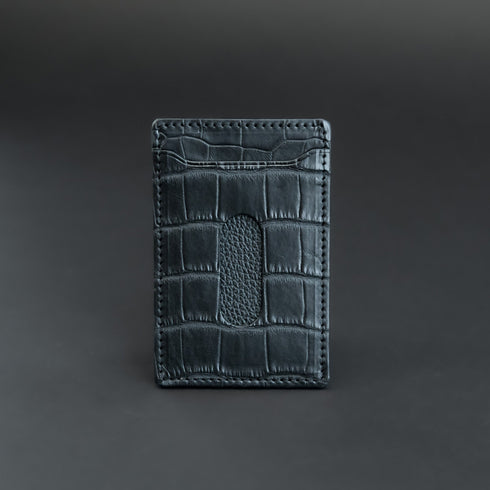 パスケース - Alligator leather - ブラック (発送時期:2026年5月末) - SINSIN