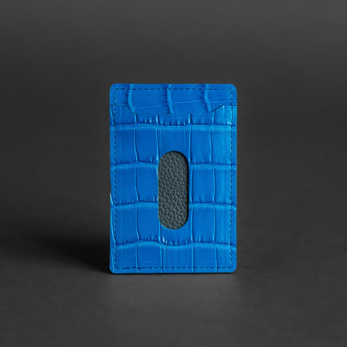 パスケース - Alligator Leather - マットブルー (発送時期:2026年5月末) - SINSIN