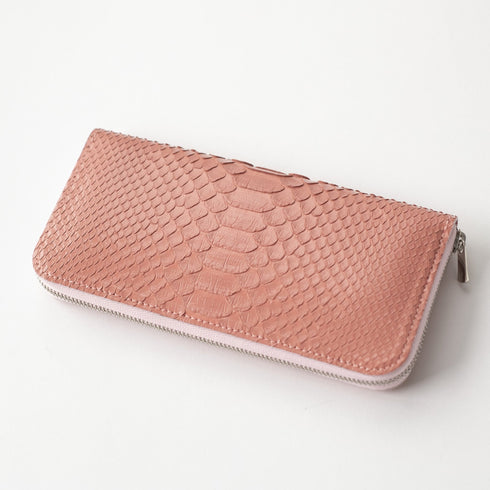 限定レザー パイソン ピンク 極小長財布 batard - バタール - 新進工房