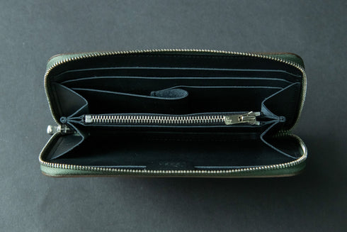 ラディカレザー(グリーン) 極小長財布 batard - バタール - 新進工房