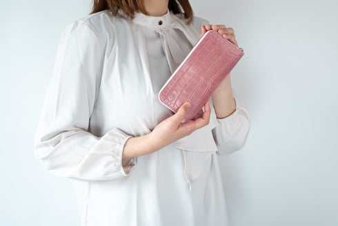 シャイニークロコダイルレザー 極小長財布 batard - バタール - - 新進工房