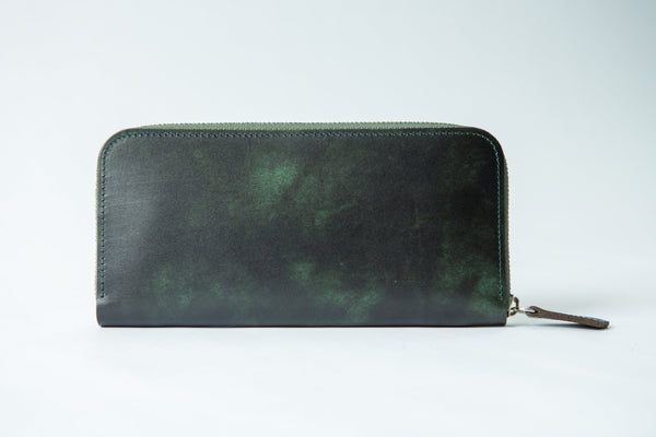 ラディカレザー(グリーン) 極小長財布 batard - バタール - 新進工房