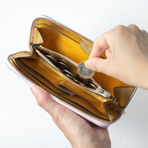 限定レザー パイソン ピンク 極小長財布 batard - バタール - 新進工房