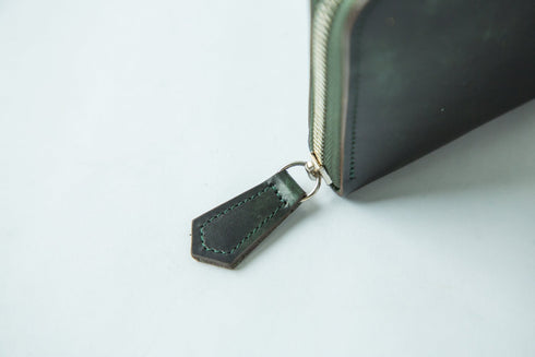 ラディカレザー(グリーン) 極小長財布 batard - バタール - 新進工房