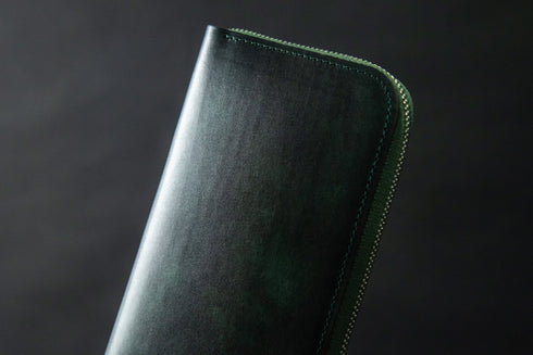 ラディカレザー(グリーン) 極小長財布 batard - バタール - 新進工房