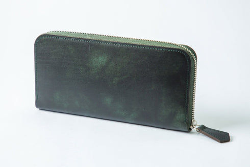 ラディカレザー(グリーン) 極小長財布 batard - バタール - 新進工房