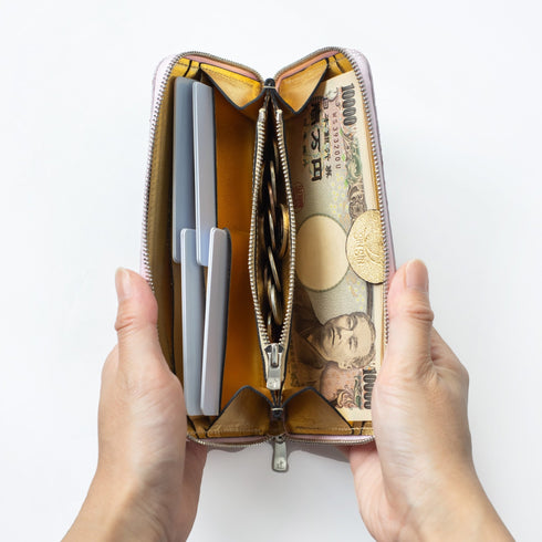 限定レザー パイソン ピンク 極小長財布 batard - バタール - 新進工房