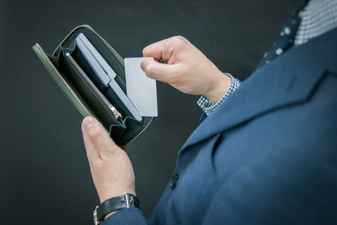 ラディカレザー(グリーン) 極小長財布 batard - バタール - 新進工房