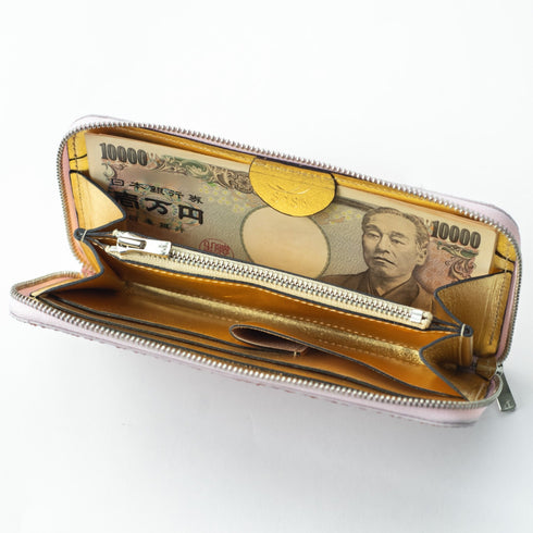 限定レザー パイソン ピンク 極小長財布 batard - バタール - 新進工房