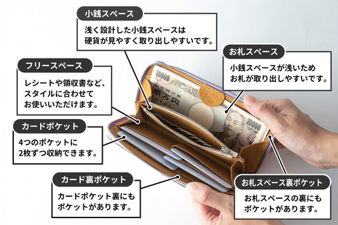 ステンドグラスレザー 極小長財布 batard - バタール - 新進工房