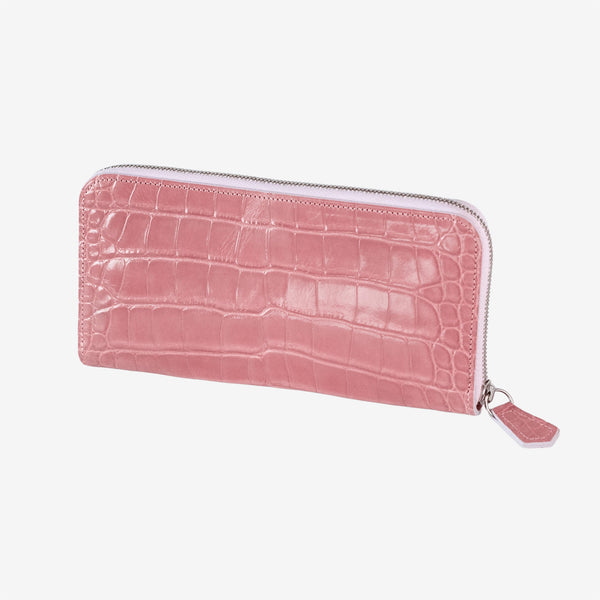 極小長財布 batard - バタール - <br>シャイニークロコダイルレザー Pink - SINSIN