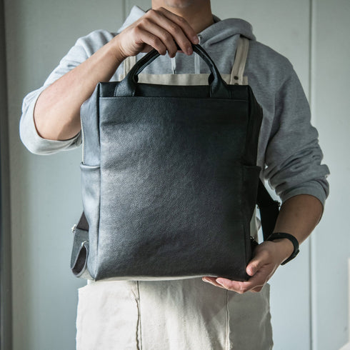 大人スクエアリュック<br> - Matera Leather - <br>(発送時期:6月末頃) - SINSIN