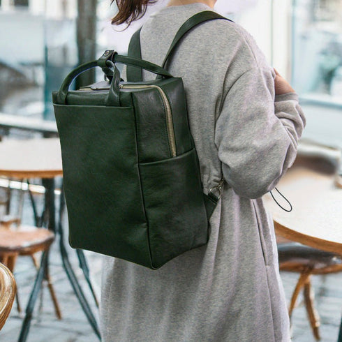 大人スクエアリュック<br> - Matera Leather - <br>(発送時期:6月末頃) - SINSIN