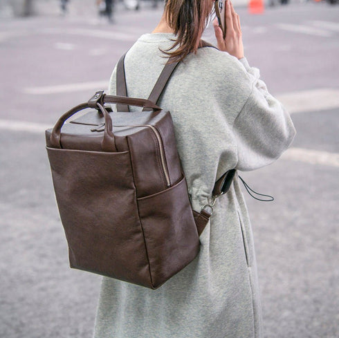 大人スクエアリュック<br> - Matera Leather - <br>(発送時期:6月末頃) - SINSIN