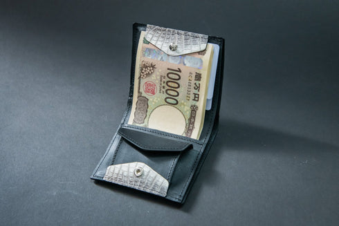 極小二つ折り財布 Coupe - クッペ - <br>ヒマラヤクロコダイルレザー<br>(発送時期:2026年4月末) - SINSIN by 新進工房