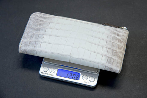 極小L字長財布フルート - Flute - ヒマラヤクロコダイルレザー スノーホワイト(発送時期:2月末頃) - 新進工房