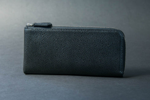 キャビアスキンレザー(ブラック) 極小L字長財布 Flute - フルート - 新進工房