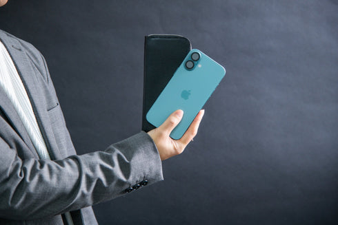 キャビアスキンレザー(ブラック) 極小L字長財布 Flute - フルート - 新進工房