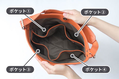 大人バケットバッグ プレミアムレザー - 新進工房