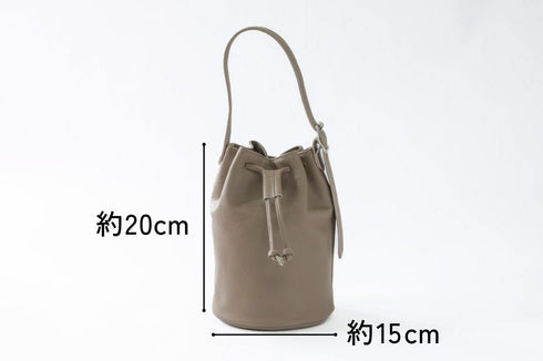 大人巾着バッグ プレミアムレザー - 新進工房