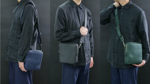 大人クロスボディバッグ プレミアムレザー - 新進工房