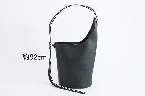 大人アシンメトリーバケットバッグ プレミアムレザー - 新進工房