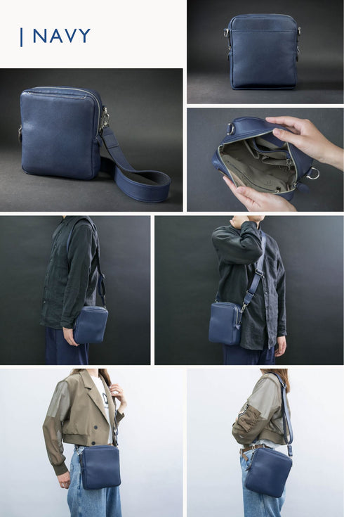 大人クロスボディバッグ プレミアムレザー - 新進工房