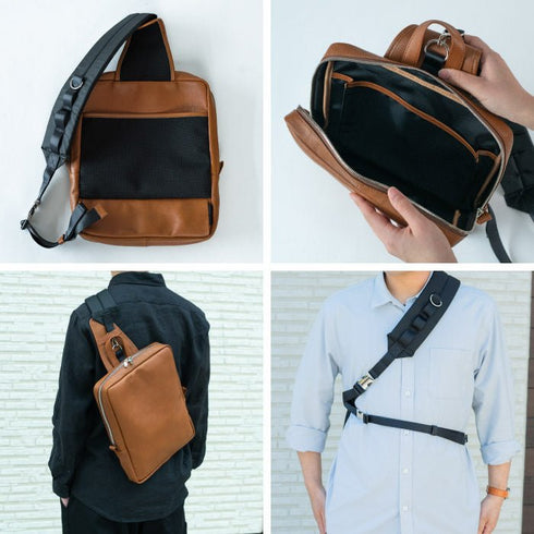 大人ボディバッグ マテーラレザー - 新進工房