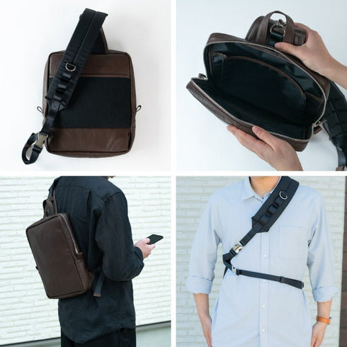 大人ボディバッグ マテーラレザー - 新進工房