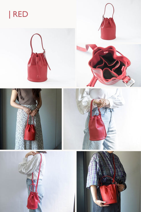 大人巾着バッグ プレミアムレザー - 新進工房