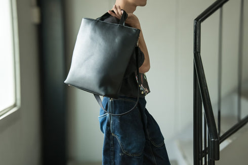 大人ショルダートート プレミアムレザー - 新進工房