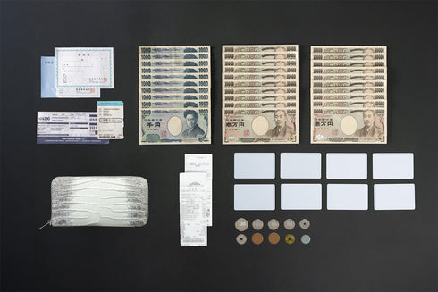 極薄長財布レガーロ - regalo - ヒマラヤクロコダイルレザー スノーホワイト (発送時期:2月末頃) - 新進工房